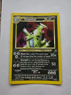 Tyranitar 12/75 Holo Rare Pokemon 2001 Neo Discovery DMG - Image 1
