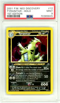 Pokemon Tyranitar #12 Neo Discovery 1st Edition PSA 9 Mint - Image 1