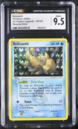 CGC 9.5 MINT+ Relicanth 2004 EX Hidden Legends 24/101 Reverse Holo Pokemon Card - Image 1