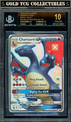 BGS 10 Black Label ⭐ Pokemon Charizard GX SV49 Hidden Fates Shiny Vault Card - Image 1