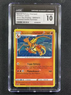 Pokemon Card CGC 10 Special Delivery Charizard Pokemon Center Promo 2022 SWSH075 - Image 1