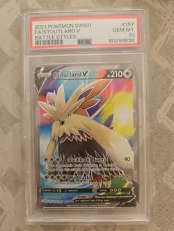 Pokemon Stoutland V FA Battle Styles Card 157/163 PSA 10 Gem Mint - Image 1