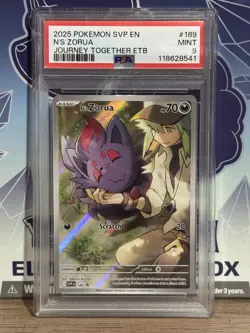Pokemon TCG N's Zorua SVP 189 Journey Together Promo Card PSA 9 Mint - Image 1