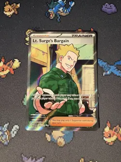 Pokemon Cards Lt. Surge’s Bargain 170/132 Secret Rare Mega Evolution - (NM) - Image 1