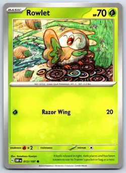 Rowlet - Obsidian Flames OBF EN 013/191 Tomokazu Komiya Pokemon Card - Image 1