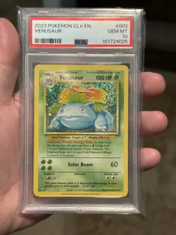 PSA 10 VENUSAUR #003 POKEMON 2023 CLV TRADING CARD GAME CLASSIC VEN&LUGIA DECK - Image 1
