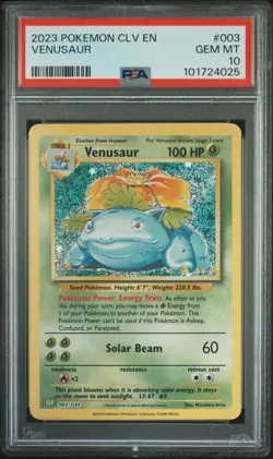 PSA 10 VENUSAUR #003 POKEMON 2023 CLV TRADING CARD GAME CLASSIC VEN&LUGIA DECK - Image 3