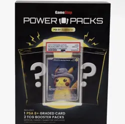 GameStop Power Packs 2 PSA 8+ Graded Card & 2 TCG Booster Packs - Image 1