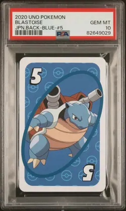 PSA 10 GEM MINT Japanese Blastoise UNO Blue 5 Pokemon Trading Card Game 2020 - Image 1