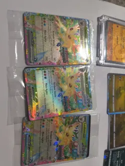 Lot Of 3 Pokemon Leafeon Ex Prismatic Stamped And Sleaved - Image 1