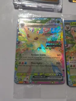 Lot Of 3 Pokemon Leafeon Ex Prismatic Stamped And Sleaved - Image 2