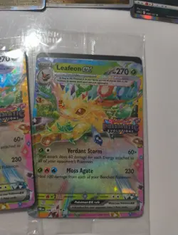 Lot Of 3 Pokemon Leafeon Ex Prismatic Stamped And Sleaved - Image 4