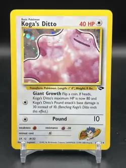Koga's Ditto Holo Rare 10/132 Gym Challenge Pokemon English WOTC NM - Image 1