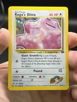Koga's Ditto Holo Rare 10/132 Gym Challenge Pokemon English WOTC NM - Image 3