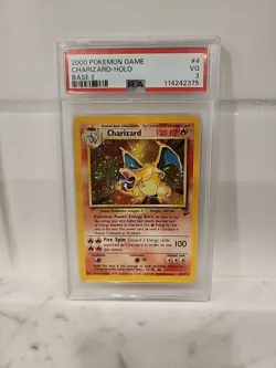 2000 Pokemon Charizard Holo Base Set PSA Graded 3 - Image 1