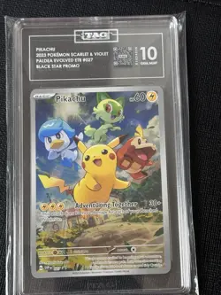 Pokemon Pikachu TCG Holo Black Star Promo SVP027 IR TAG Grade 10 Gem Mint - Image 1