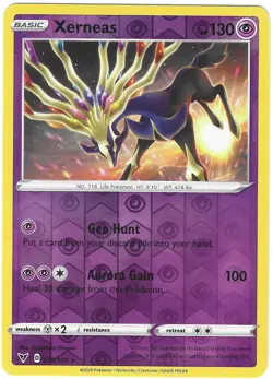 POKEMON VIVID VOLTAGE REVERSE HOLO RARE XERNEAS 078/185 NM/MINT PACK FRESH - Image 1