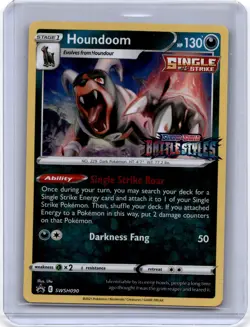 2021 Pokemon TCG Houndoom Pre Release Promos #SWSH090 Stamped - Image 1