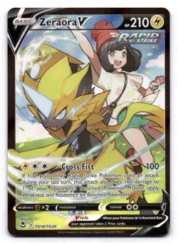 Zeraora V NM TG16/TG30 Swsh12: Silver Tempest Trainer Gallery Pokemon TCG Holo - Image 1