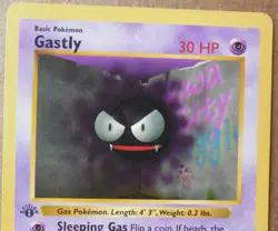 Gastly 50/102 1st Edition "Shadowless" Common Non-Holo Base Set Pokemon NM - Image 3