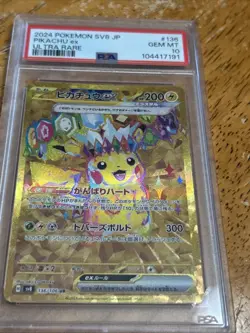 2024 POKEMON JPN SV8-SUPER ELECTRIC BREAKER ULTRA RARE #136 PIKACHU EX PSA 10 - Image 1