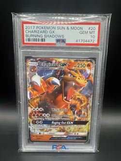 2017 Pokemon Sun & Moon Charizard Burning Shadows 20/147 GX PSA GEM MINT 10 - Image 1