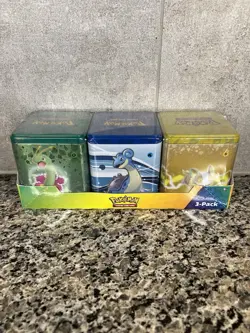 Pokemon Stacking Tins 3 Pack Evolving Skies Fusion Strike Brilliant Stars Sealed - Image 1