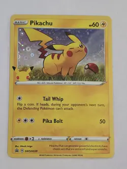 Pokemon TCG Pikachu SWSH039/307 SWSH Black Star Promos Holo NM - Image 1