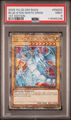 2025 YU-GI-OH! RA04-EN002 BLUE-EYES WHITE DRAGON 1ST EDITION QCSR PSA 9 - Image 1
