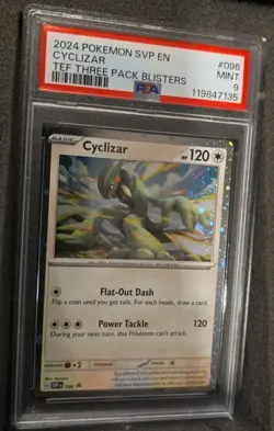 POKEMON CARD CYCLIZAR HOLO 96 SVP EN TEF 3 PACK BLISTER PROMO GRADED PSA 9 MINT - Image 2