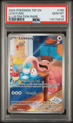 PSA 10 Lickitung 180/162 Illustration Rare Holo SV Temporal Forces Pokemon Card - Image 1
