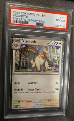 POKEMON CARD VIGOROTH 161 TRIPLE WHAMMY TIN PROMO #161 PAL EN GRADED PSA 8 - Image 2