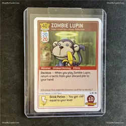 Maplestory iTCG Zombie Lupin 48/96 Silver Code 2007 WOTC Trading Card RARE NM - Image 1