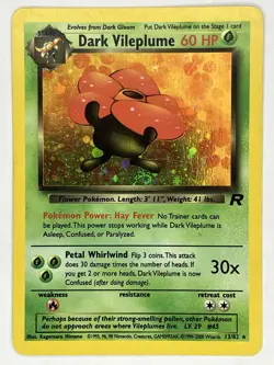 Dark Vileplume LP SWIRL Unlimited Team Rocket 13/82 Pokemon TCG Holo - Image 1
