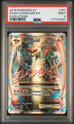 Pokemon M Charizard EX Full Art 2016 XY Evolutions #101 PSA 9 Mint - Image 1