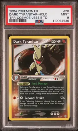 2004 POKEMON EX TEAM ROCKET RETURNS #20 DARK TYRANITAR-HOLO PSA 9 - Image 1