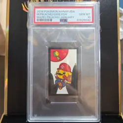 PSA 10 Pokemon Hanafuda 2016 Mario Pikachu & Qwilfish Mario Pikachu - January - Image 3