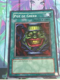 Yugioh 1x Pot of Greed Rare LOB-119 The Legend of Blue Eyes White Dragon PLAYED - Image 1