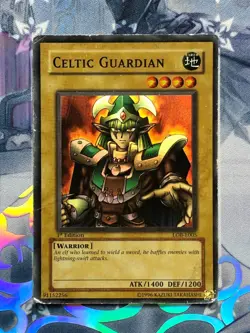 LOB-E005 Celtic Guardian 1st Edition Super Rare Heavy Played YuGiOh TCG - Image 1