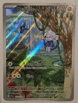 Meditite - 153/142 Stellar Crown Illustration Rare Pokemon Card NM - Image 1
