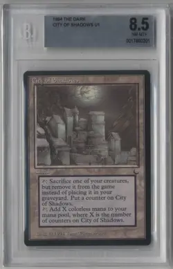 1994 Magic The Gathering The Dark City of Shadows BGS 8.5 NM-MT+ Uncommon 1 Land - Image 1