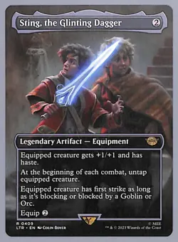 Sting, the Glinting Dagger - Borderless - 409 - LOTR (LTR) MTG - Image 1