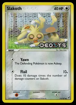 Pokemon Card - Slakoth Deoxys 73/107 Reverse Holo Stamped - Image 1