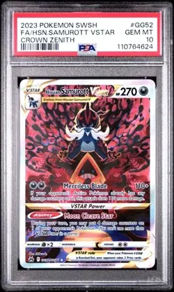 HISUIAN SAMUROTT VSTAR GG52 PSA 10 • 2023 POKEMON SWSH Crown Zenith - Image 1