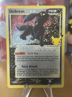 Pokemon TCG Umbreon Gold Star Holo Classic Collection Celebrations 17/17 - Image 1