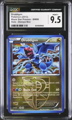 CGC 9.5 MINT + Druddigon BW80 Black & White Black Star Promo Holo 2013 Pokemon - Image 1