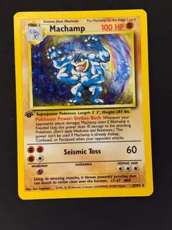 Pokemon TCG - Machamp - Base Set (Deck Exclusives) - 8 - Good - 1st edition - Ho - Image 1
