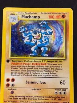 Pokemon TCG - Machamp - Base Set (Deck Exclusives) - 8 - Good - 1st edition - Ho - Image 5