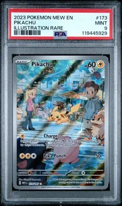 PSA 9 Pikachu 173/165 English Pokemon Scarlet & Violet 151 Illustration Rare - Image 1