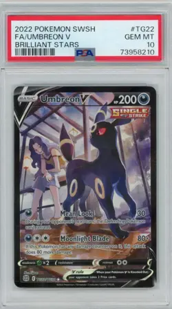 2022 Pokemon Briliant Stars Umbreon V TG22/TG30 Full Art PSA 10 - Image 1